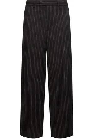 Msgm Pantalones De Lana Con Raya Diplomática