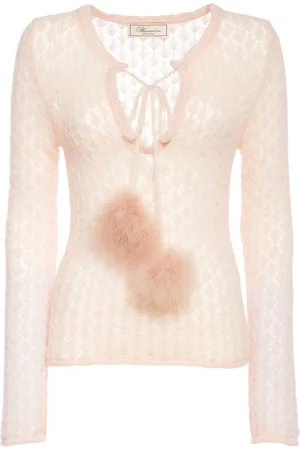 BLUMARINE Suéter De Punto Con Pompones