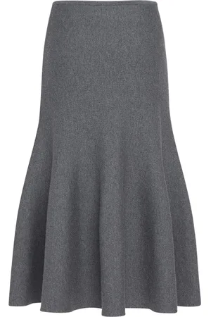 Khaite Falda Midi De Punto De Lana