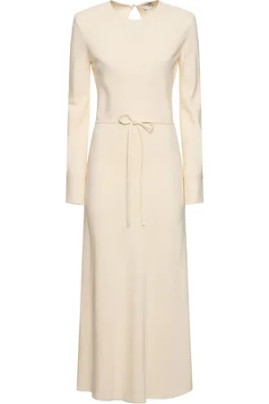 FORTE FORTE Vestido Midi De Cady Crepé Stretch Con Lazos