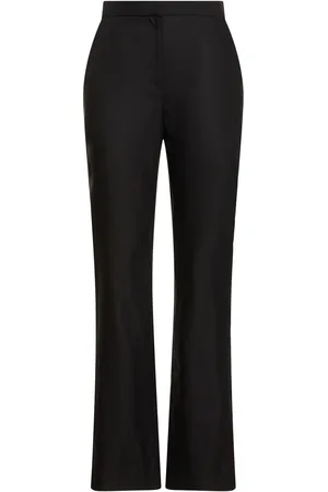 Loulou Studio Pantalones Rectos De Lana Con Cintura Alta
