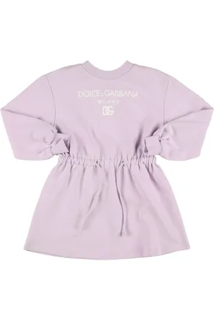 Dolce & Gabbana Vestido De Algodón De Jersey Con Logo