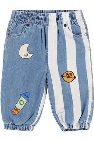 Stella McCartney Pantalones De Denim De Algodón Con Parche