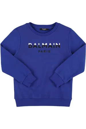 Balmain Sudadera De Algodón Con Cuello Redondo