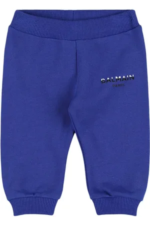 Balmain Pantalones De Felpa De Algodón Con Logo