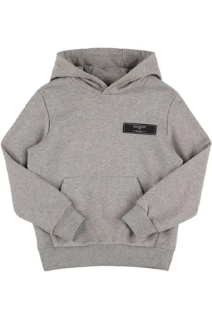 Balmain Sudadera De Algodón Con Capucha Y Logo