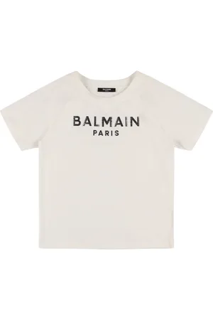 Balmain Camiseta De Jersey De Algodón Con Logo