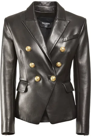 Balmain Chaqueta Cruzada De Piel