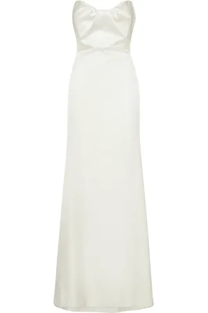 Roland Mouret Vestido De Satén De Seda Sin Tirantes