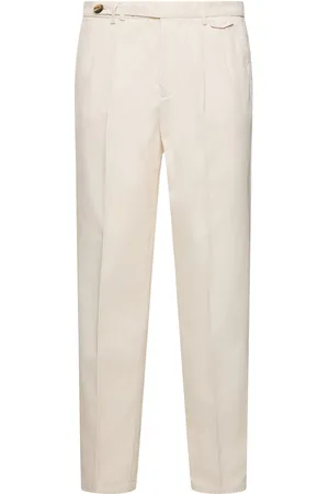 Brunello Cucinelli Pantalones De Gabardina De Algodón