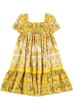 Dolce & Gabbana Vestido De Popelina De Algodón Estampado