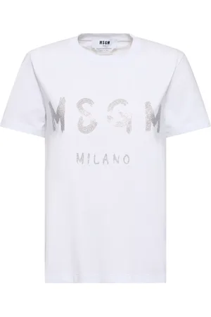 Msgm Camiseta De Jersey De Algodón Con Logo