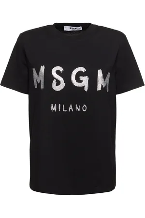 Msgm Camiseta De Jersey De Algodón Con Logo
