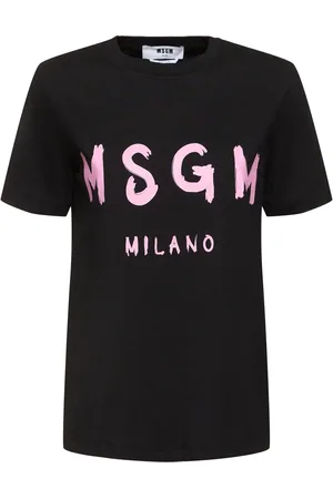 Msgm Camiseta De Jersey De Algodón Con Logo