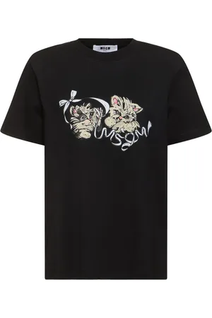 Msgm Camiseta De Algodón Jersey Con Estampado
