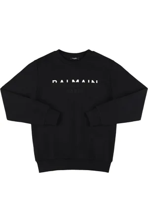 Balmain Sudadera De Algodón Con Cuello Redondo