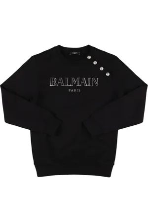 Balmain Sudadera De Algodón Con Cuello Redondo