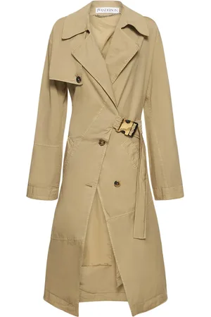 J.W.Anderson Abrigo Trench De Sarga De Algodón Con Hebilla