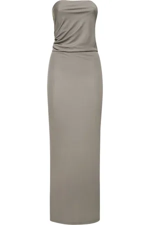 CHRISTOPHER ESBER Vestido Largo Fruncido Sin Tirantes