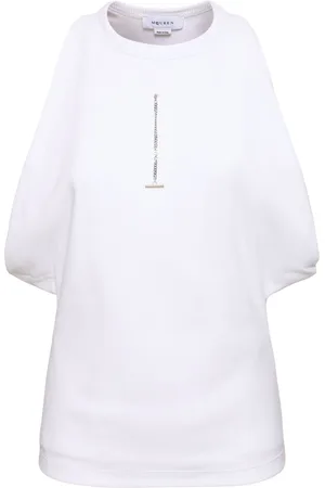 Alexander McQueen Top De Algodón Acanalado