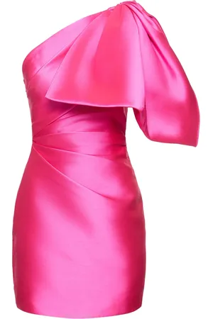 Solace Vestido Corto De Sarga Con Un Hombro