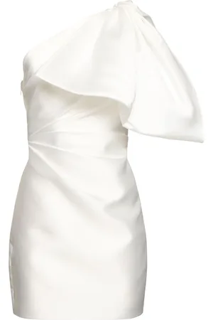 Solace Vestido Corto De Sarga Con Un Hombro
