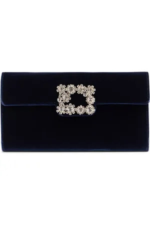 Roger Vivier Clutch De Terciopelo Con Hebilla Decorada