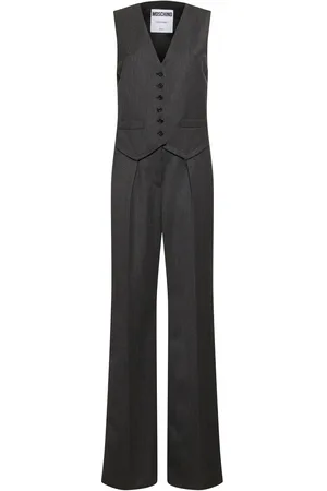 Moschino Jumpsuit Largo De Lana Grain De Poudre