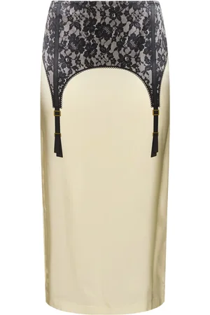 Moschino Falda Midi De Viscosa Satinada