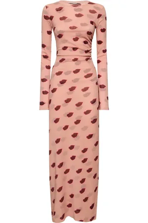 Stella McCartney Vestido Largo De Malla Estampado