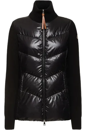 Moncler Cárdigan Relleno De Plumas De Lana Con Cremallera