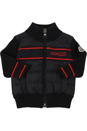 Moncler Cárdigan De Plumas De Techno Y Lana Virgen
