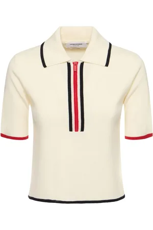 Thom Browne Polo De Lana Con Manga Corta