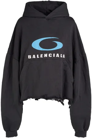 Balenciaga Sudadera Corta De Algodón Con Capucha
