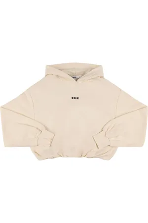 Msgm Sudadera Corta De Algodón Con Capucha