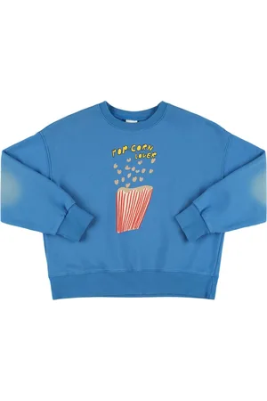 Jelly Mallow Sudadera De Algodón Con Cuello Redondo