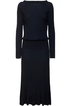 Proenza Schouler Vestido Midi De Seda Y Punto Merino