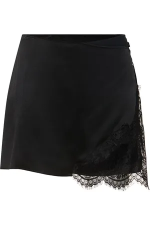Alberta Ferretti Falda Pantalón De Encaje Y Satén