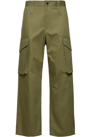 Msgm Pantalones De Gabardina De Algodón