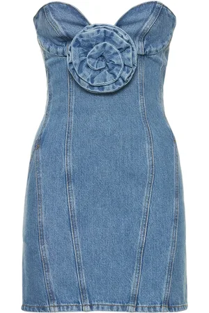 MAGDA BUTRYM Vestido Corto De Denim Con Flor