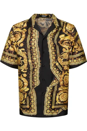 VERSACE Camisa De Sarga De Seda Estampada