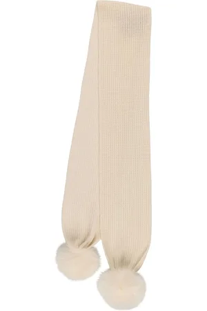 YVES SALOMON Bufanda De Punto De Cashmere Con Pelo