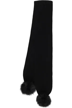 YVES SALOMON Bufanda De Punto De Cashmere Con Pelo