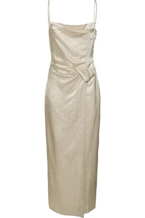 Nanushka Vestido Midi De Satén Arrugado