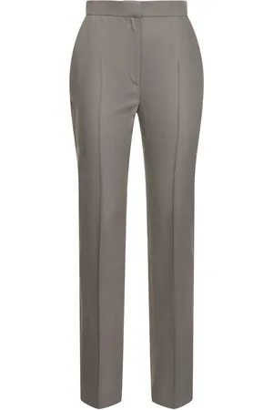 Loulou Studio Pantalones Rectos De Lana Con Cintura Alta