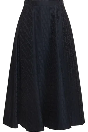 VALENTINO Falda Midi De Crepe Couture