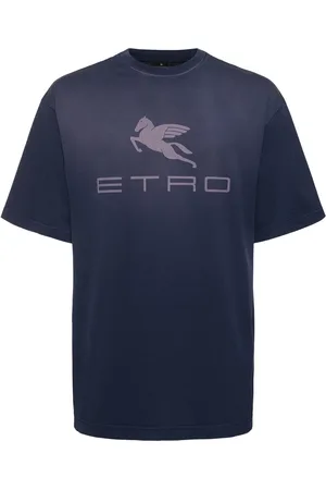 Etro Camiseta De Algodón Estampado Con Logo