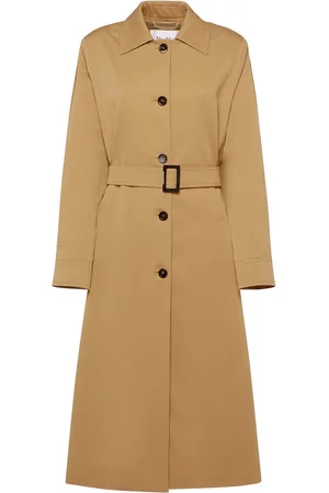 Max Mara Abrigo Trench De Gabardina De Algodón