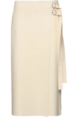Jil Sander Falda Midi De Lana