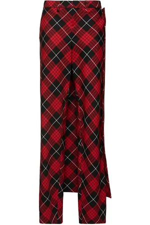 Jean Paul Gaultier Pantalones De Tartán Con Panel De Falda Larga